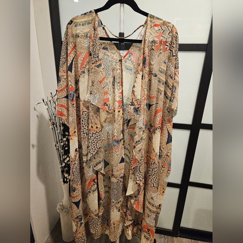 Umgee Geometric Patterned Kimono